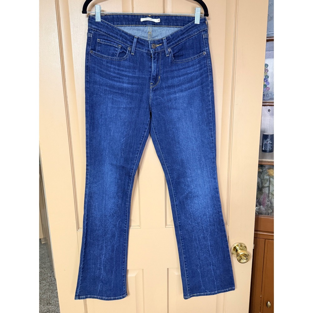 Levis 715 Bootcut Jeans Womens 30‎ Dark Wash Denim Mid Rise Stretch Blue Pant